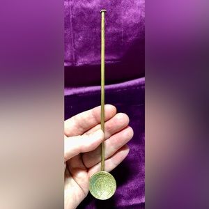 Ceremonial Ritual Offering Brass Aztec Hand Hammered Spoon 7.5” x 1” Altar Tool